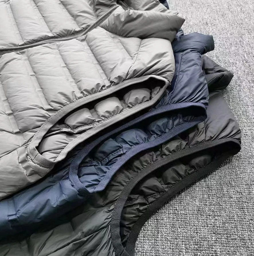 معطف خفيف بدون أكمام سترة منتفخة سترة رقيقة جدا دافئة خفيفة الوزن أسفل سترة صدرية الشتاء الرجال بطة أسفل سترة معاطف #1