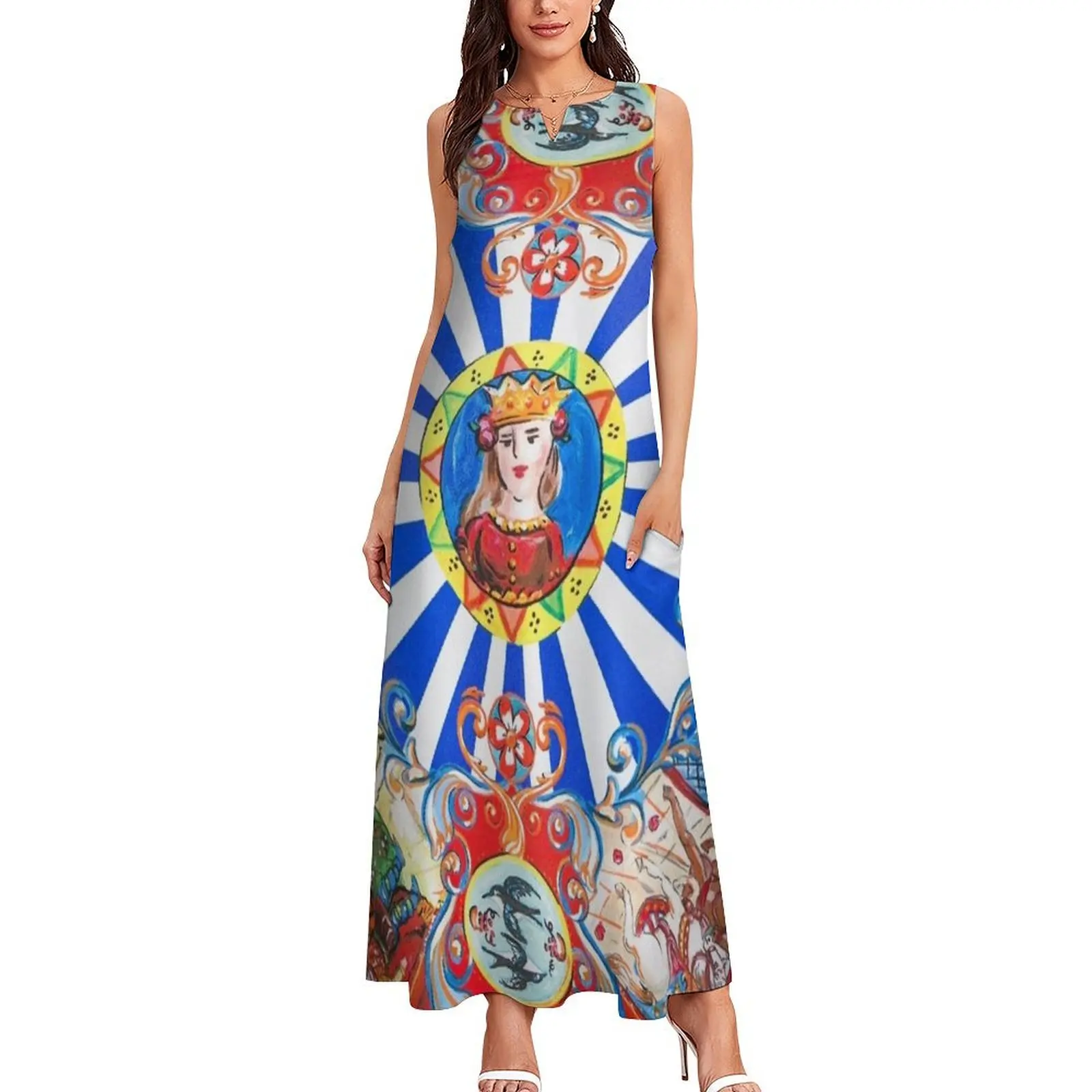 Sicilian Art Long Dress summer dresses women 2025 Woman fashion women's elegant loose dresses prom dresses Dress