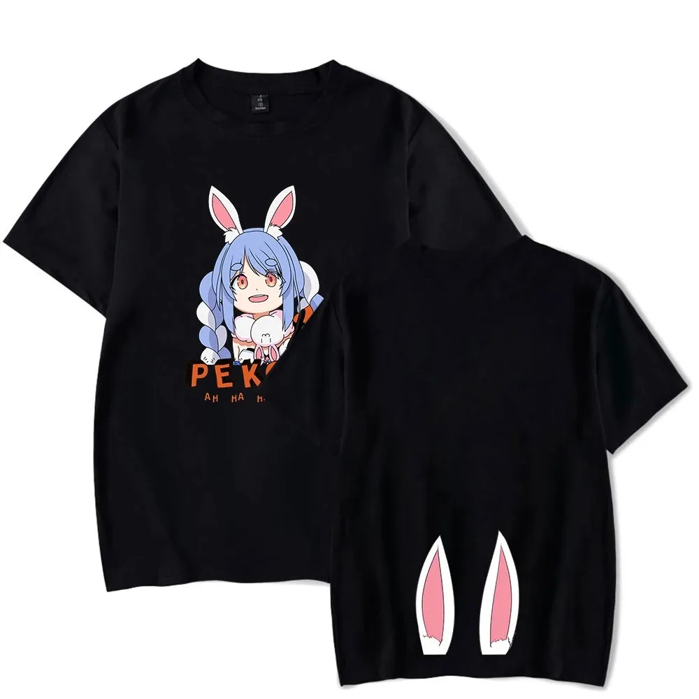 Anime japonês usada pekora t camisa dos homens das mulheres cosplay traje de verão 100% algodão manga curta hip hop camiseta