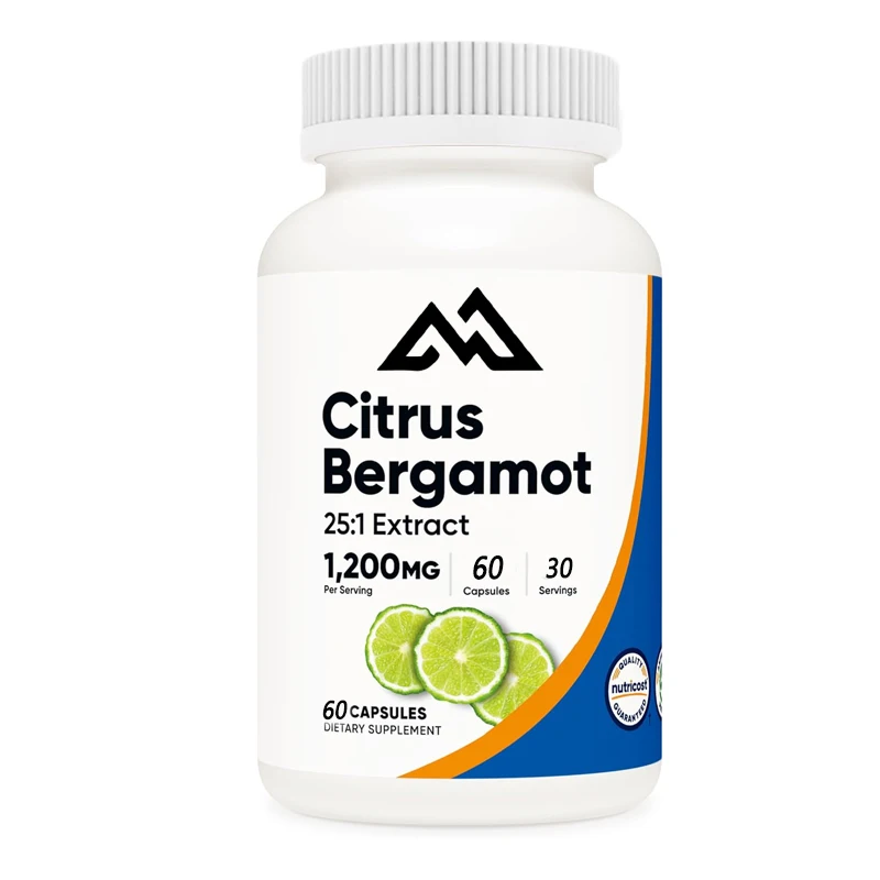 

Citrus bergamot capsules 1200mg, 60 capsules -25:1 bergamot extract-60 portions,gluten free, vegetarian,non genetically modified