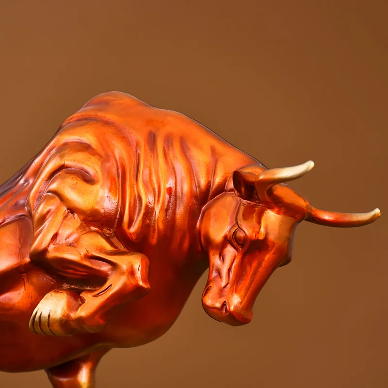 2023 foreign business guest company office GIFT  High grade lucky bull Ornament copper Sculpture BAR Living ROOM