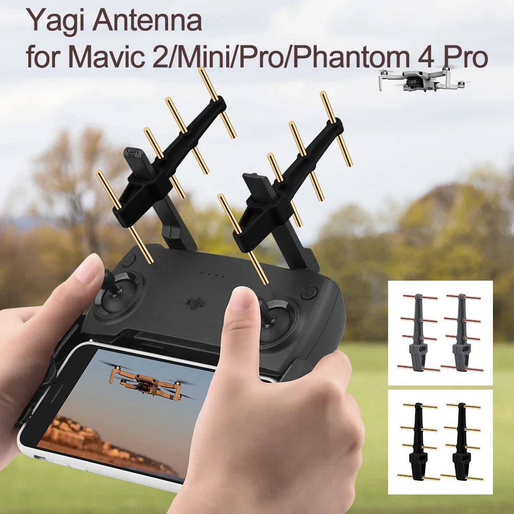 2 Pcs Yagi Antenna for Mavic 2/Mavic Mini/Mavic Pro/Phantom 4 Pro Controller Signal Booster Transmitter Extension Accessories