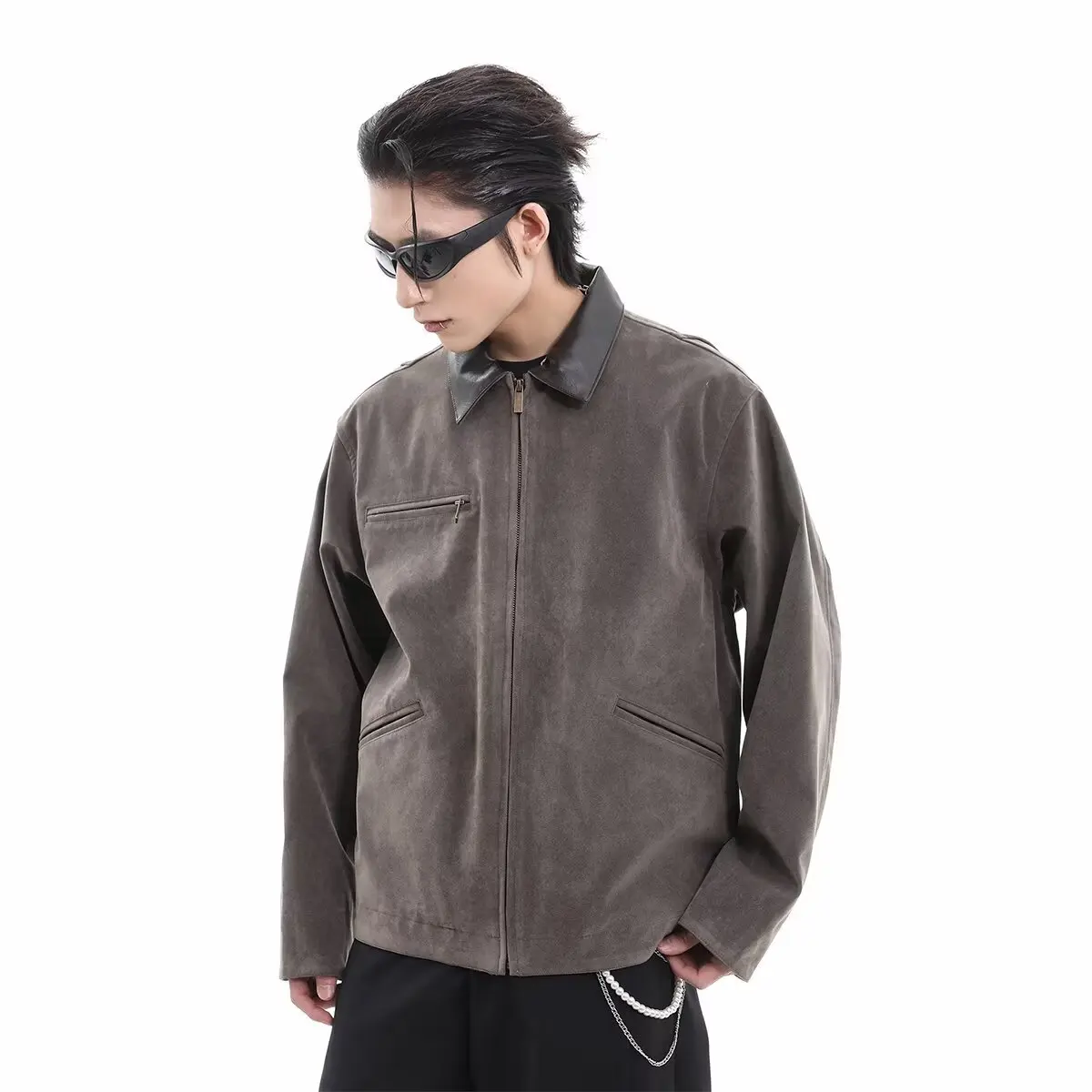 

Американская рабочая одежда в стиле ретро, мужская весенне-осенняя ор бархатная кожаная куртка Cleanfit Sli, уличная свободная посадка из полиэстера