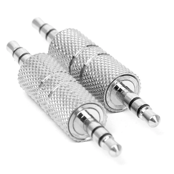 A62X 2pcs 3.5mm Stereo Male to 3.5mm Male Headphone Audio Adapter Jack Coupler Connector