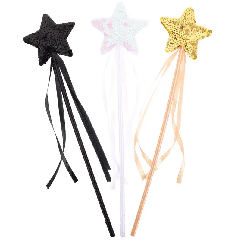 3Pcs Star Fairy Wands Fairy Wand Glitter Novelty Fairy Wands For Girls Fairy Wands Witch Wand Star Wands For Kids Gift Children