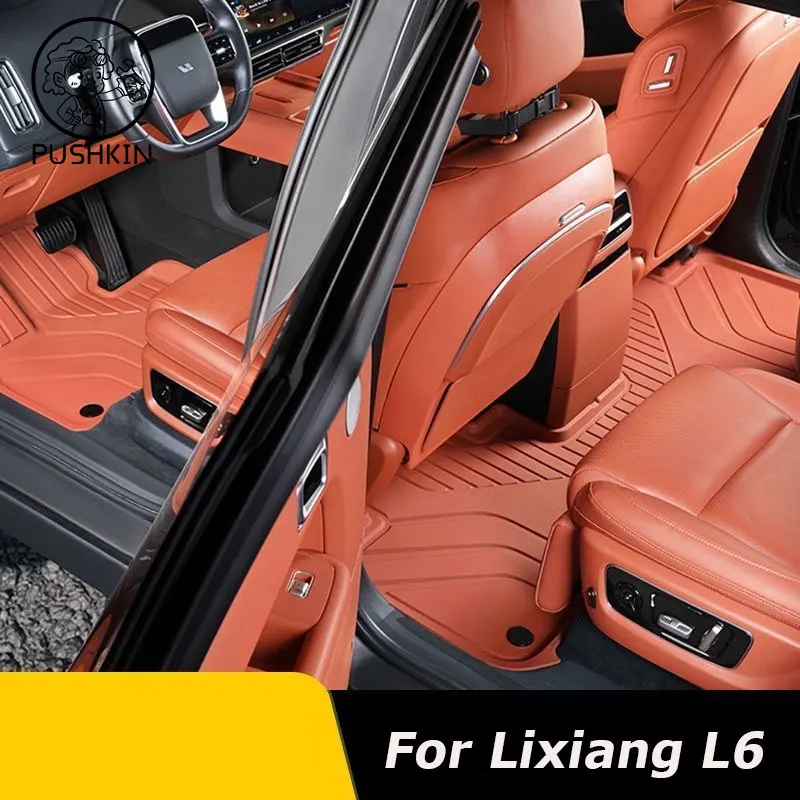 

For Lixiang L6 2024 TPE Floor Mats Trunk Mats All Weather Front Rear Cargo Liner Mat Waterproof Anti-Slip Foot Pads Accessories