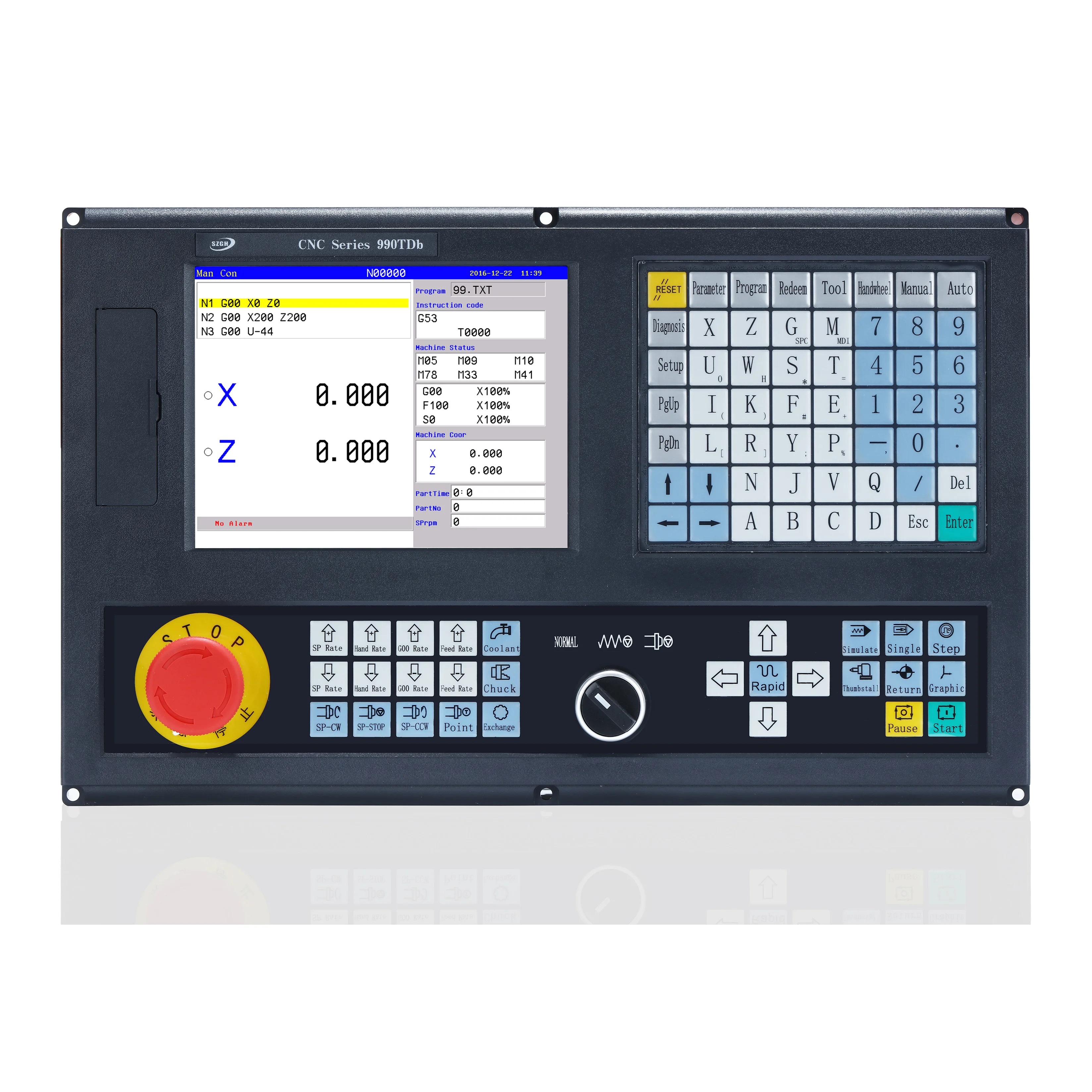 

Szgh-cnc990tdb-2 Lathe 2-axis Controller Lathe System CNC Lathe Controller Low Cost 2-axis Provided 400*245*255mm Atc+plc+macro