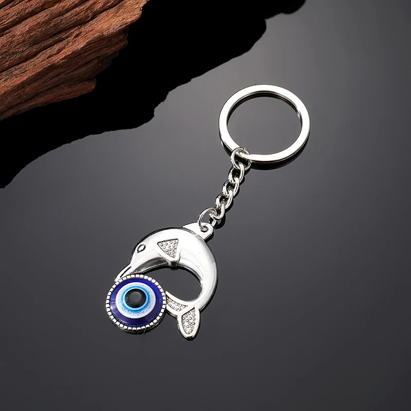 Retro Turkey Eye Elephant Owl Animal Pendant Keychain Keyring Women Men Blue Evil Eye Whale Butterfly Bag Car Phone Key Jewelry