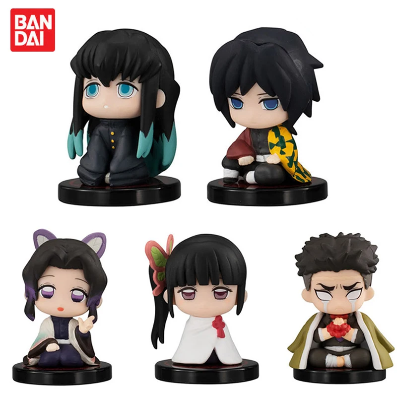 Bandai Demon Slayer Action Figures, Tanjirou Kamado, Nezuko, Hashibira Inosuke, Gashapon, Enfeites de postura sentada, original