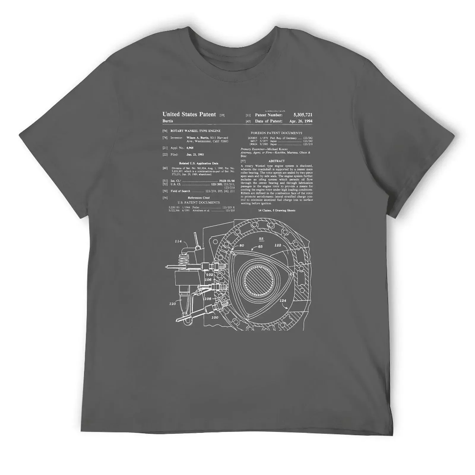 

Mazda Wankel Rotary Engine Patent (light on dark) T-Shirt sports fans man clothes sweat shirts, men