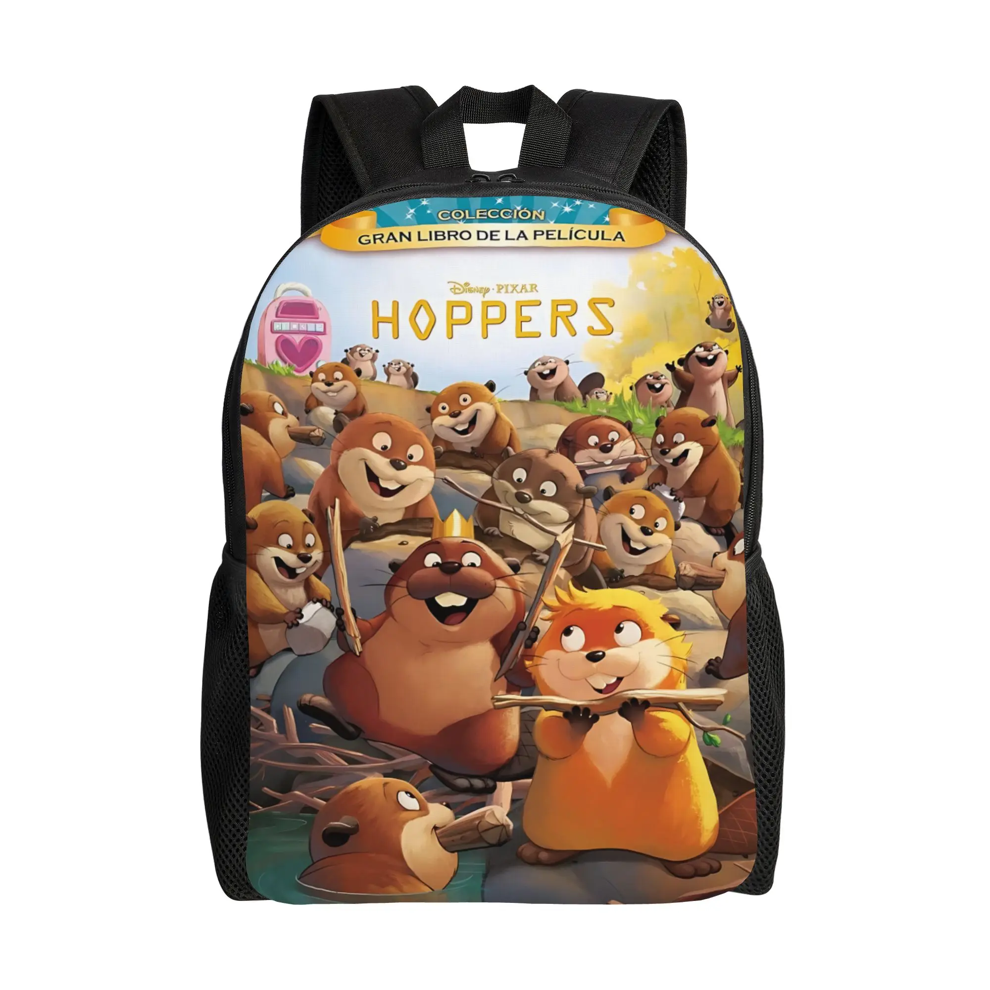 

1PC Backpack Hoppers Daypack Happy Cartoon Castor Versatile For Work Office Zipper Closure Rucksack