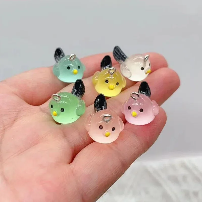 10 pieces of simulated resin colored night glow bird Diy jewelry accessories self-made parking signs handmade decorative