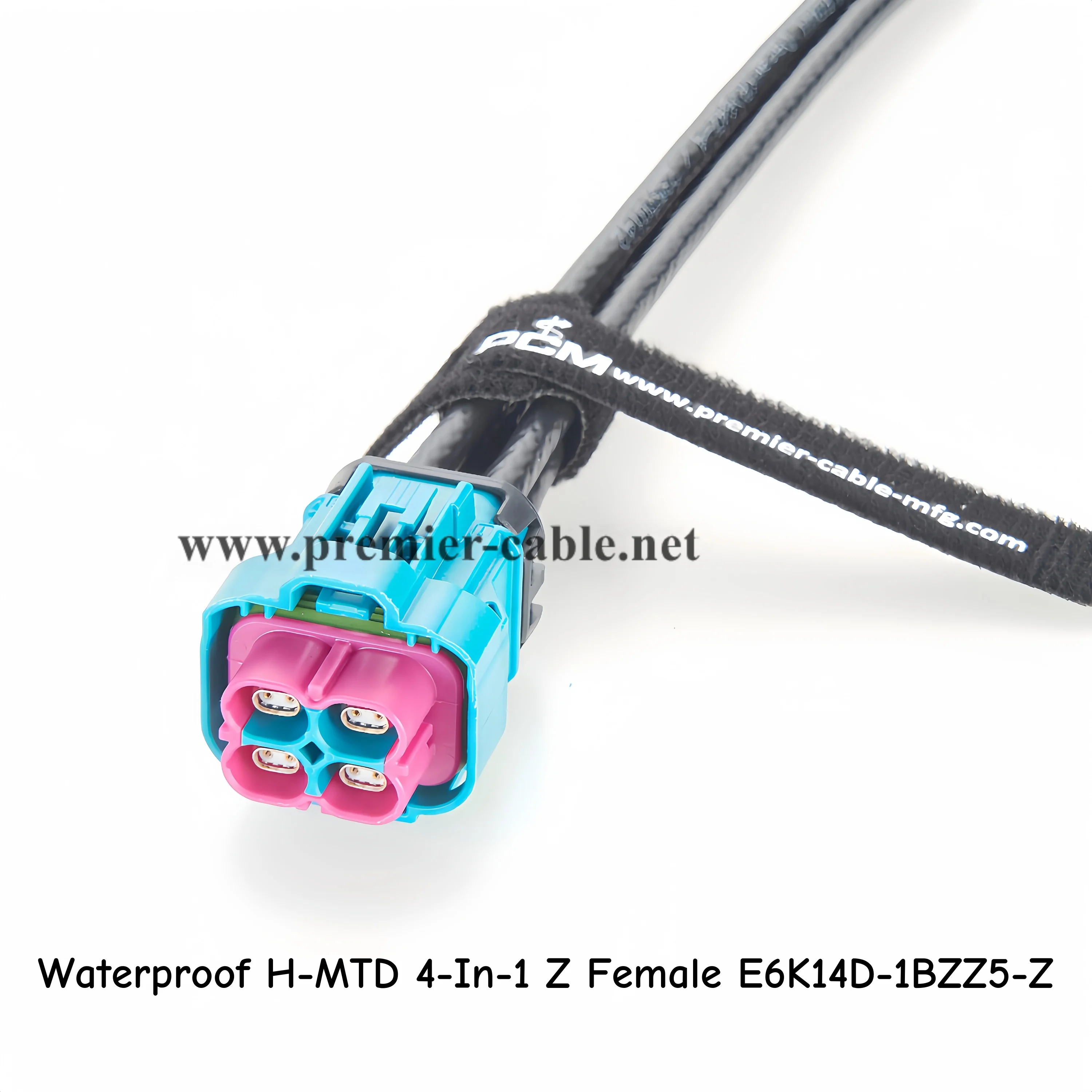 IP67 wasserdichtes H-MTD Gigabit Ethernet abgeschirmtes Kabelbaum-Automobilkabel Rosenberger E6K14D-1BZZ5-Z H-MTD 4-in-1-Splitterkabel – Detail 3