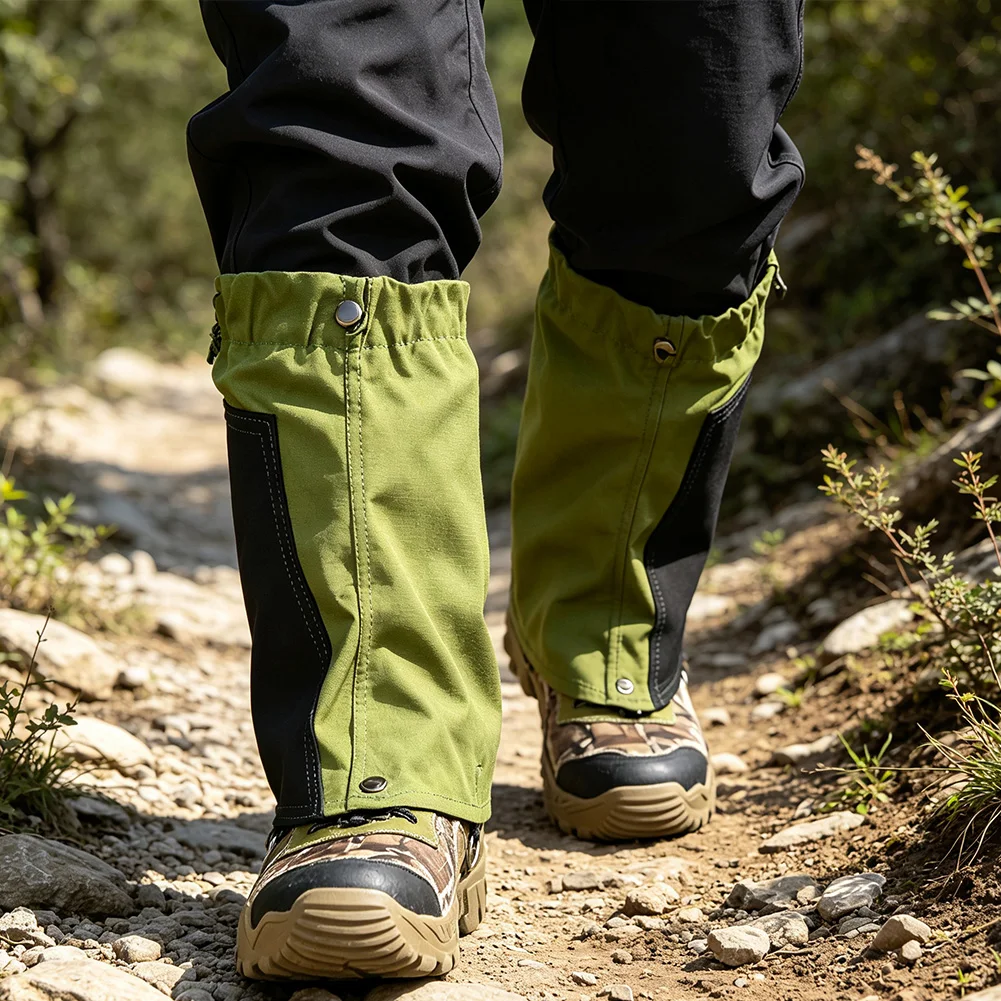 Leg Warmers for Outdoor Use Hiking For Camping Sports Green Canvas Microfiber 22cm Scratch Resistant Warmth Retention Design