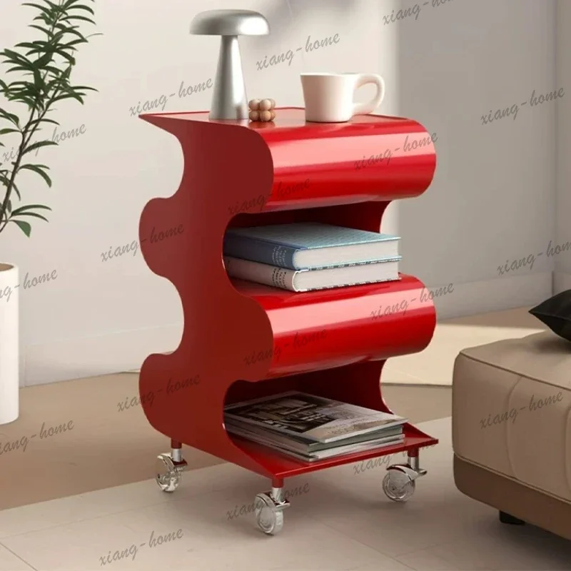 Living Room Sofa Coffee Table Removable End Side Tables Household Movable Cart Snack Rack Storage