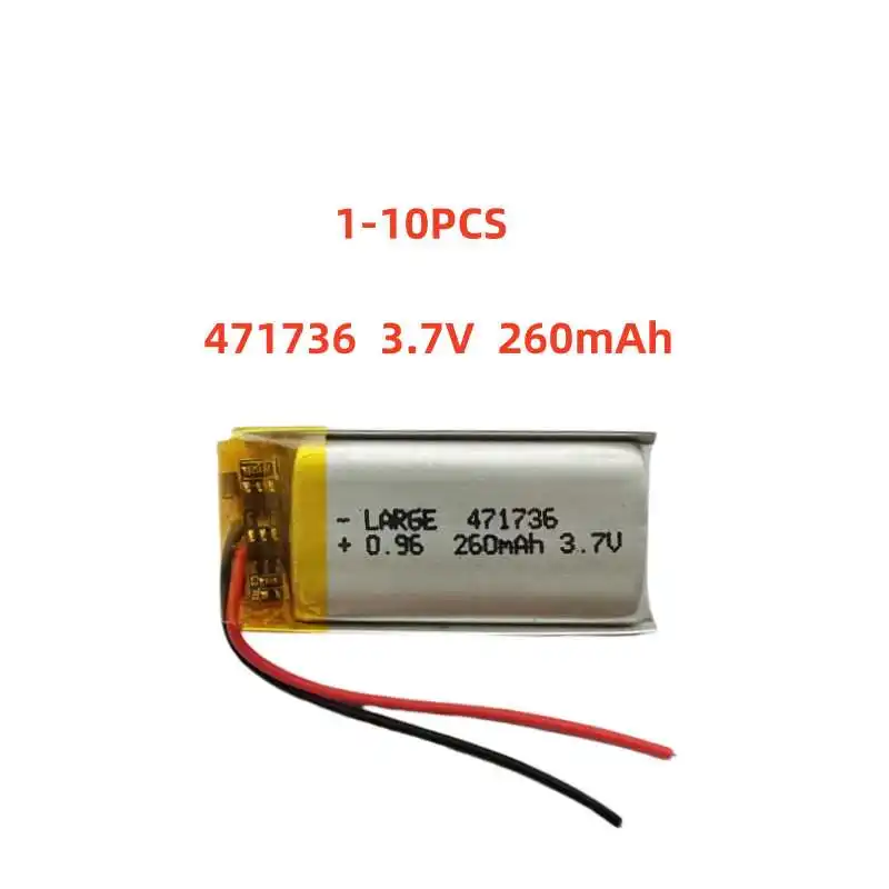 

471736 3.7V 260mAh Small Size Lipo Rechargeable Battery Lithium Polymer For MP3 Bluetooth MID headset headphone video pen