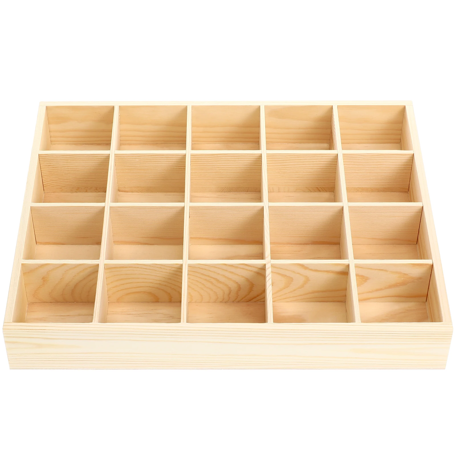

Wooden Underwear Storage Box 20 Compartments Pine Material Sock Drawer Organizer Space Saving Beige Tone Leggings