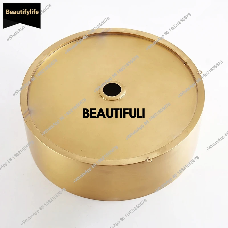 

B567 Умывальник из нержавеющей стали 304, круглая столешница, художественная раковина для виллы, маленький размер, Золотая раковина для ванной комнаты