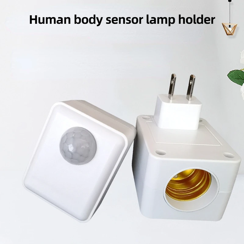 Human Infrared Sensor Lamp Holder E27 Screw Port Sensor Lamp Head AC110-240V Wall Mounted LED Intelligent Delay Adapter