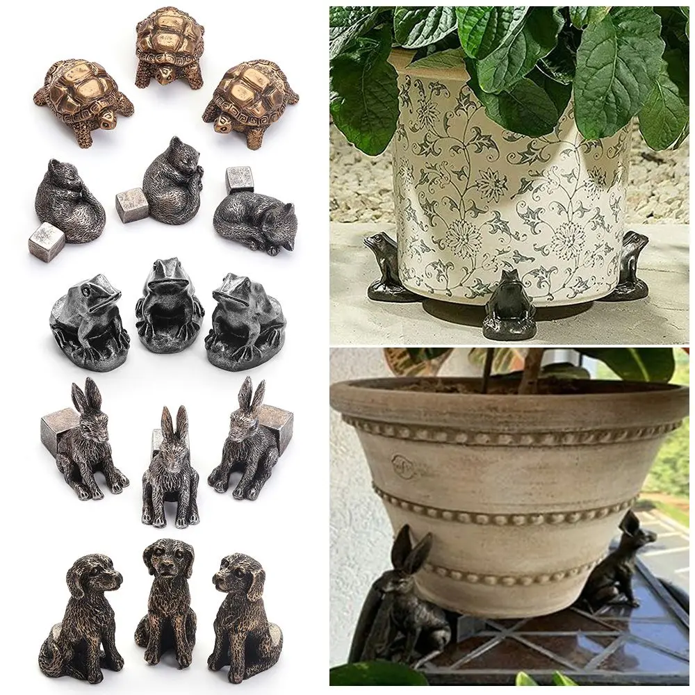 3Pcs Garden Decor Animal Resin Outdoor Flower Pot Support Plant Pot Foot Bonsai Stand Plant Stand