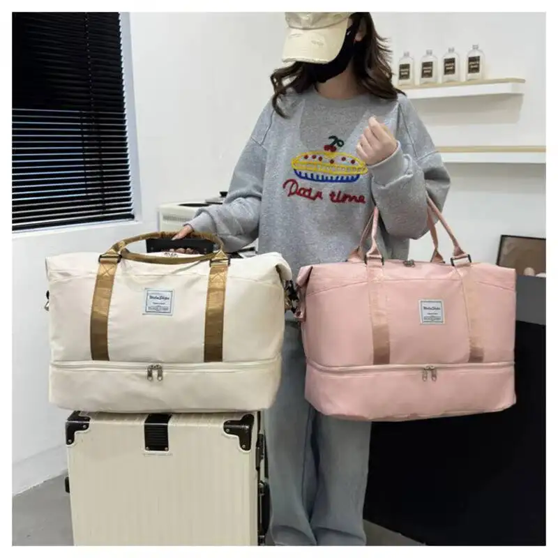 

New Fashion Woven Strap Large Capacity Travel Bag Multifunctional Handheld Shoulder Bag Stylish Waterproof Gym Bag Short Trips