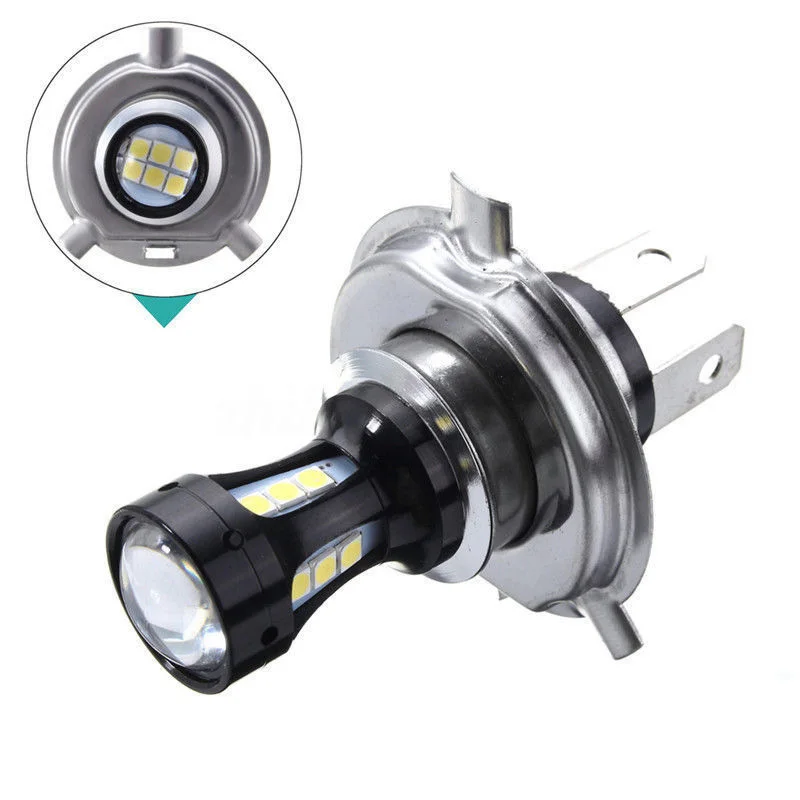 H4 Motorcycle 3030 LED Hi-Lo Beam Headlight Head Light Lamp Bulb 6500K 12-24v