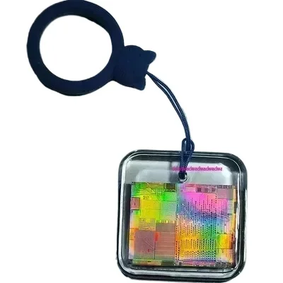 CPU Wafer Keychain Processor Memory Chip Glue Drip Decoration Intel amd Silicon Wafer