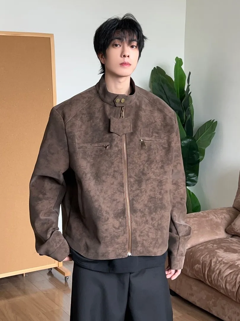 

ort Мужское кожаное летное пальто Jaet в Корейском стиле Sle Cleanfit Ka Baseball orm Polyester Fiber Long Sve Zipper Closure