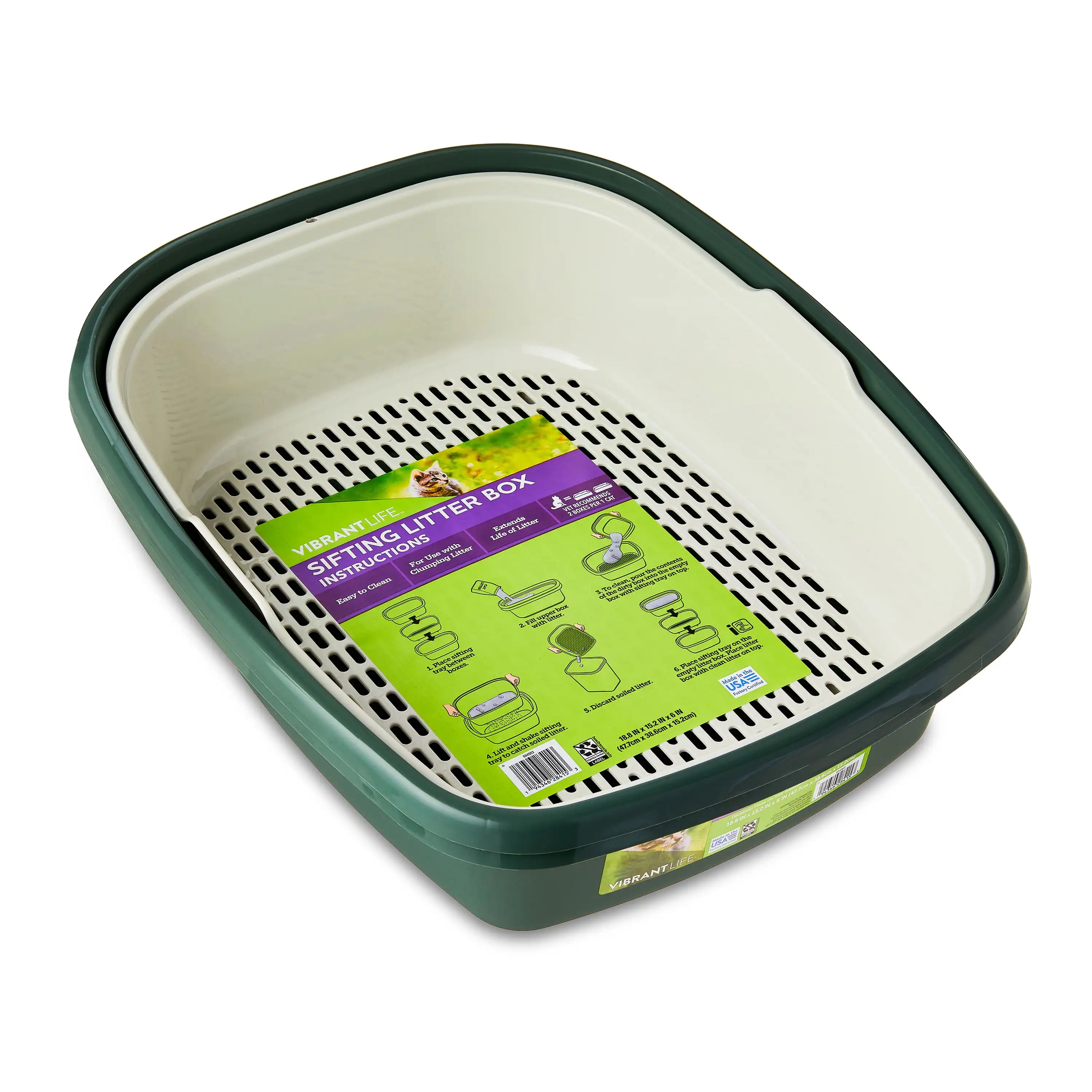 POPULAR  Sifting Cat Litter Box, 3-Piece Set