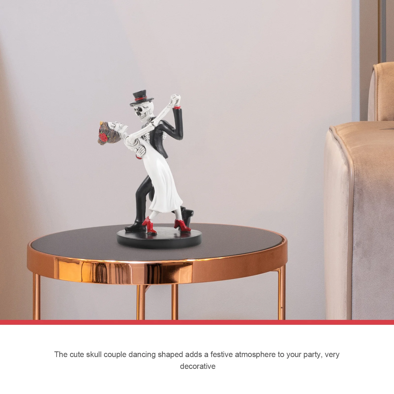 

Bride Groom Statue Resin Craft Dancing Pose Halloween Party Decoration Indoor Outdoor Home Office Table Decor