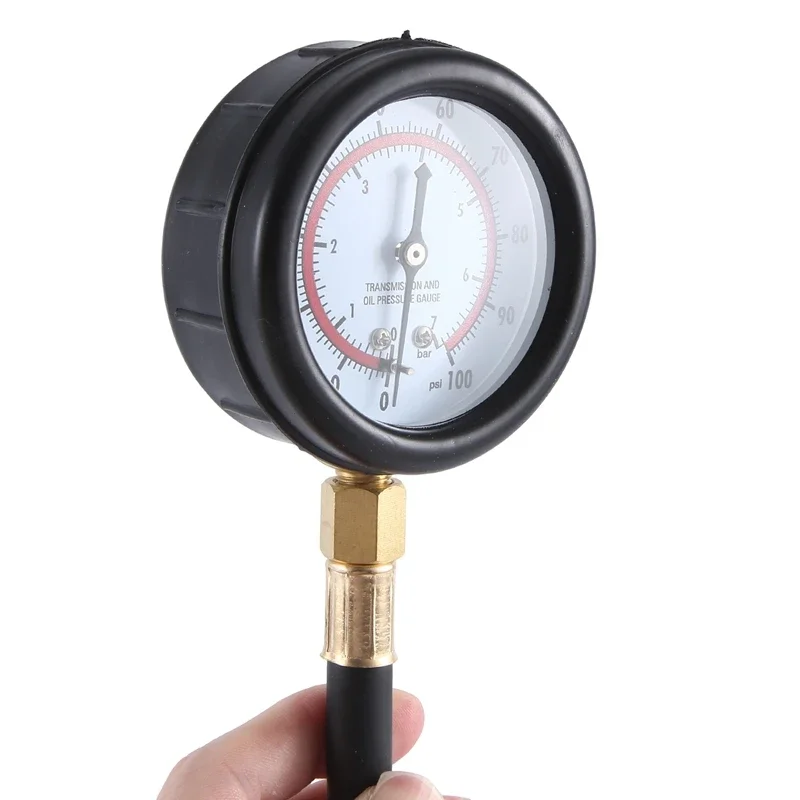 Auto Repair Tester Car Fuel Pressure Gauge Car Gasoline Injection Tester Meter With 6.3 7.89 9.49 Connector Fast Connetion