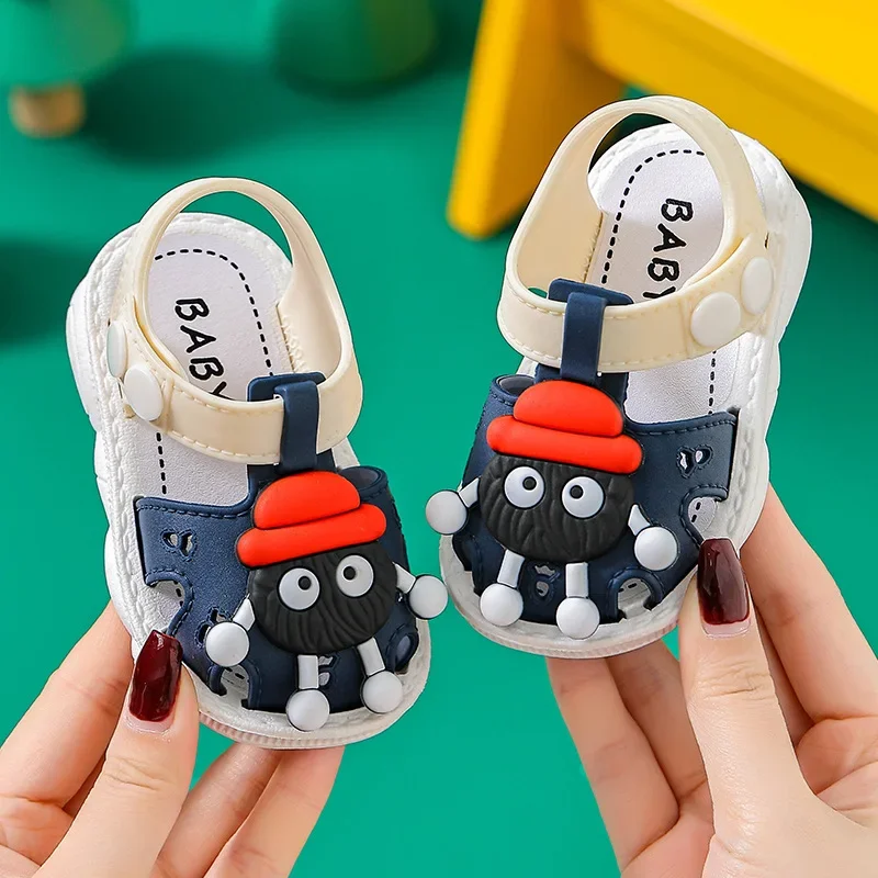 Summer Leisure Baby Walking Shoes Soft Sole External Wear for Boys Soft Sole Anti Slip Soft Sole Children 1-3 Years Old Sandals