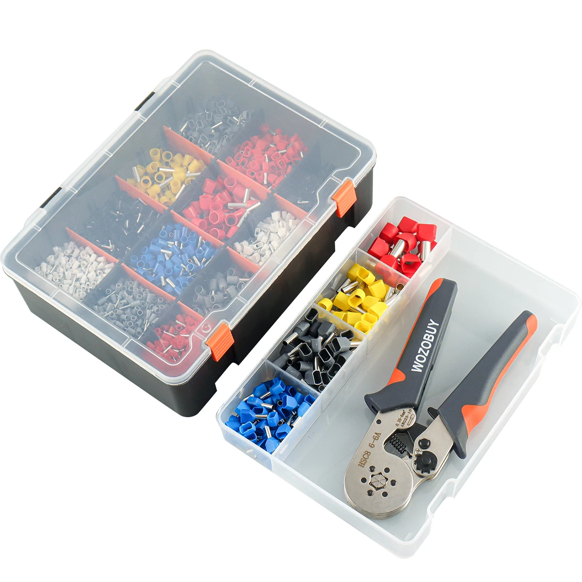 Ferrule Crimping Tool Kit Wire Ferrule Kit with 2800PCS Wire Ferrules Crimper Plier Self-adjustable Ratchet Tool Set With Box