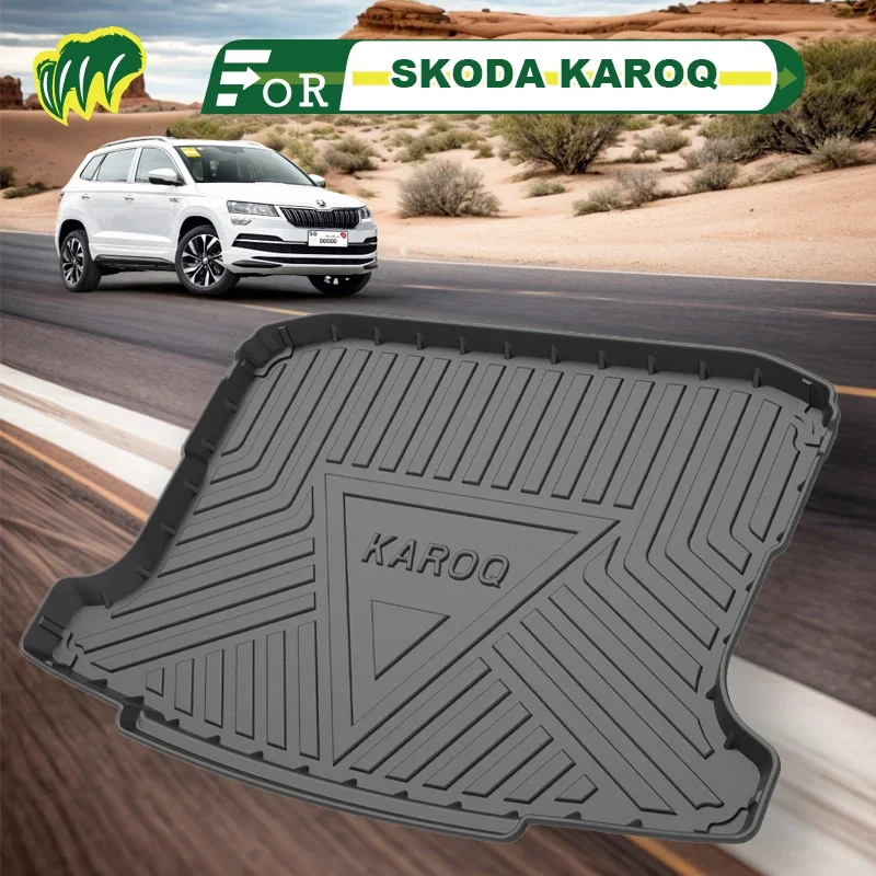 

For SKODA KAROQ 21 2020 2022 2023 2018-2024 Custom Fit Car Trunk Mat All Season Cargo Mat 3D Shaped Laser Measured Trunk Liners