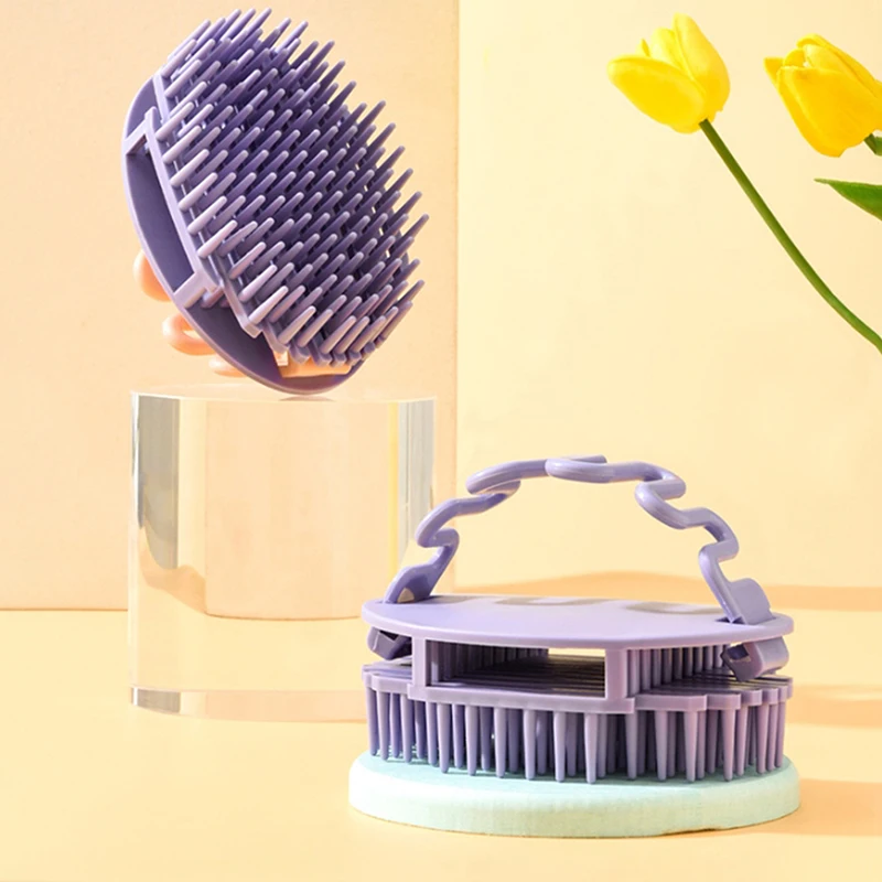 

Purple Deep Scalp Massage Comb With Wrap-around Band Strength Teeth Shampooing Comb Hair Brush Salon Hairdressing Tool