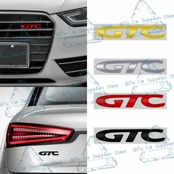 Logotipo GTC Car Front Grille Emblema, Metal 3D Adesivo, Tronco Traseiro Badge Decor para Opel, Astra, Insígnia, Corsa, Vectra, Zafira, Mokka, OPC