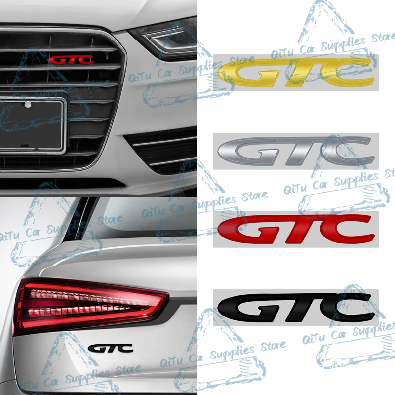 3D Metal GTC Logo Car Front Grille Emblem Rear Trunk Badge Decor Sticker For Opel Astra Insignia Corsa Vectra Zafira Mokka OPC