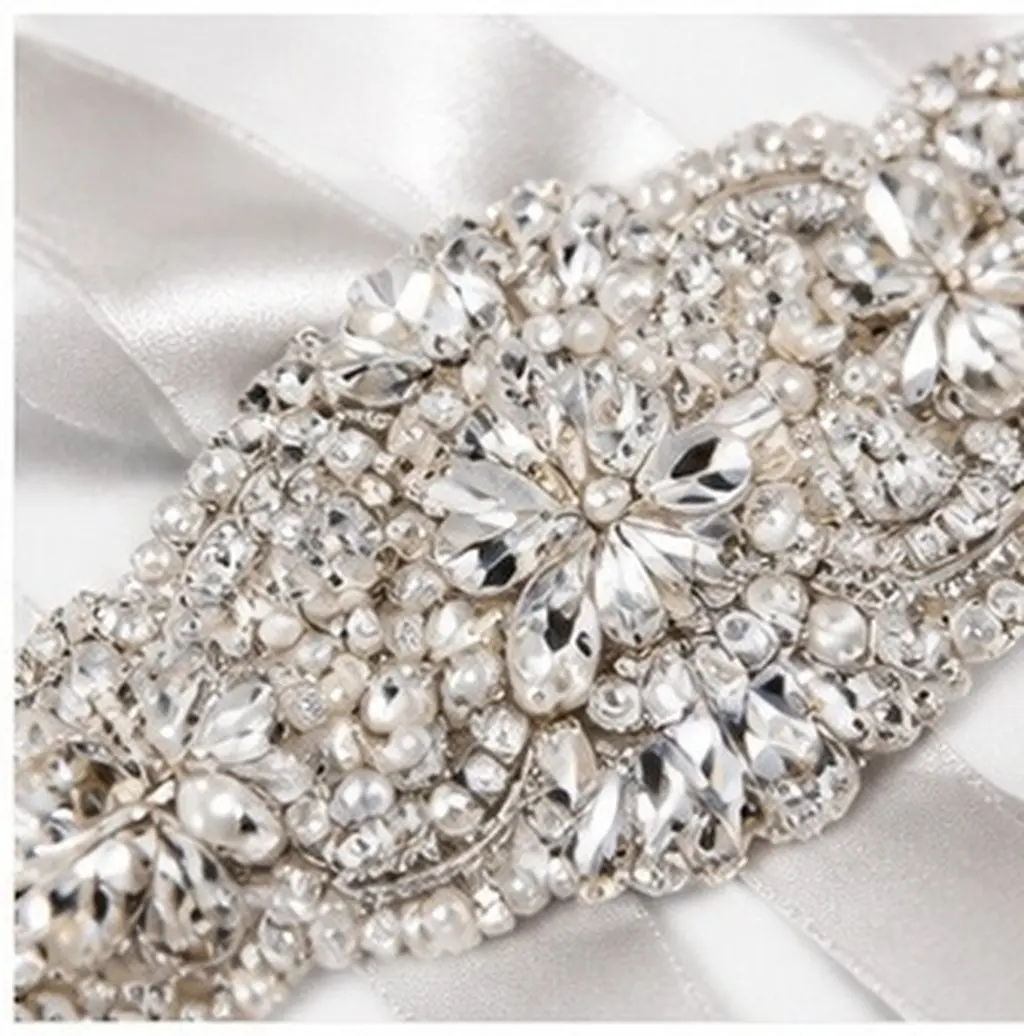 1Pcs Vintage Pearl Rhinestone Waist Belt Decorated Bride Sash Wedding Dress Accessory Elegant Bridal Belt Prom Banquet Party