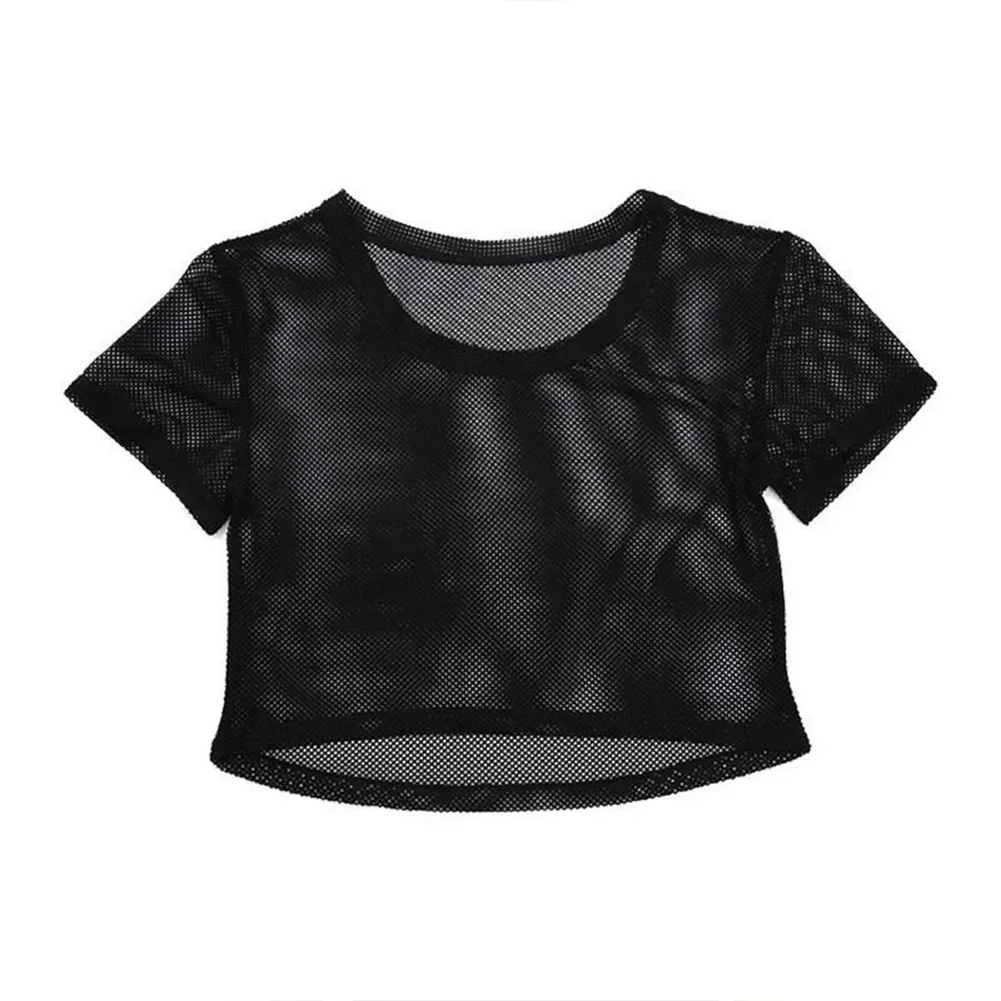 Women's Mesh Yoga Shirt Sexy Short Sleeve T-Shirt Sport Top Blouse Cover Up Quick Dry Gym Clothes Running Fitness Tank Sportwear