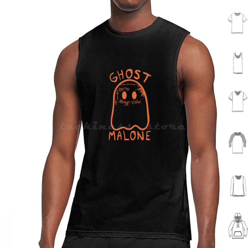 Ghost Malone Spooky Tank Tops Vest Sleeveless Spooky Library Aide Talk Spooky To Me Namaste Spooky Groovy Ghost Spooky Cute