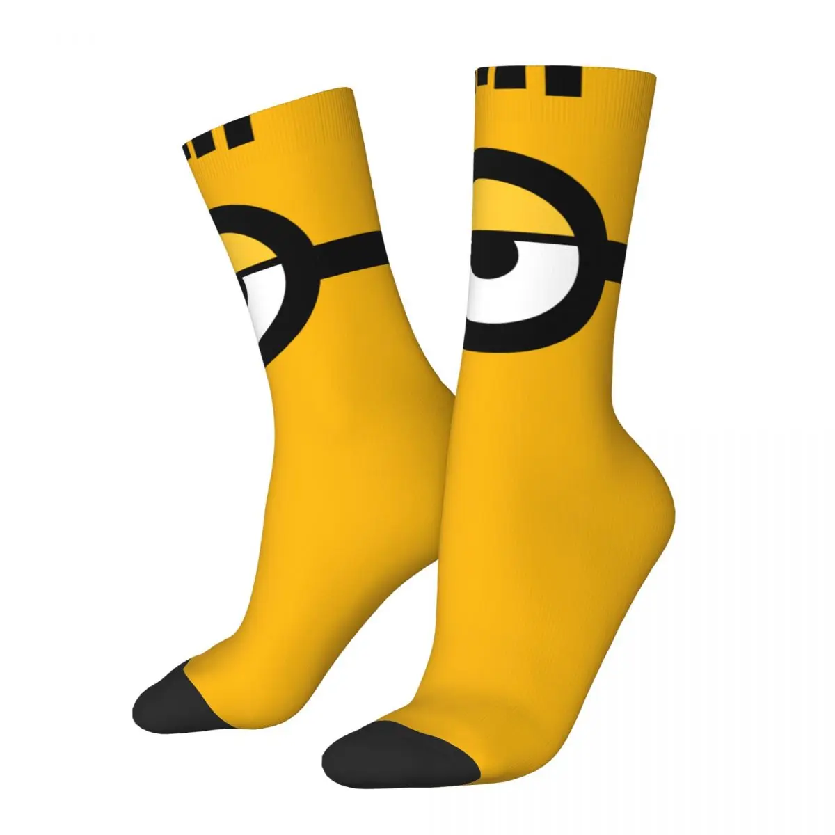 Desprezível Me Minions Meias de Compressão dos homens, Unisex Crew Socks, Retro, Bonito, Harajuku Padrão Impresso, Novidade