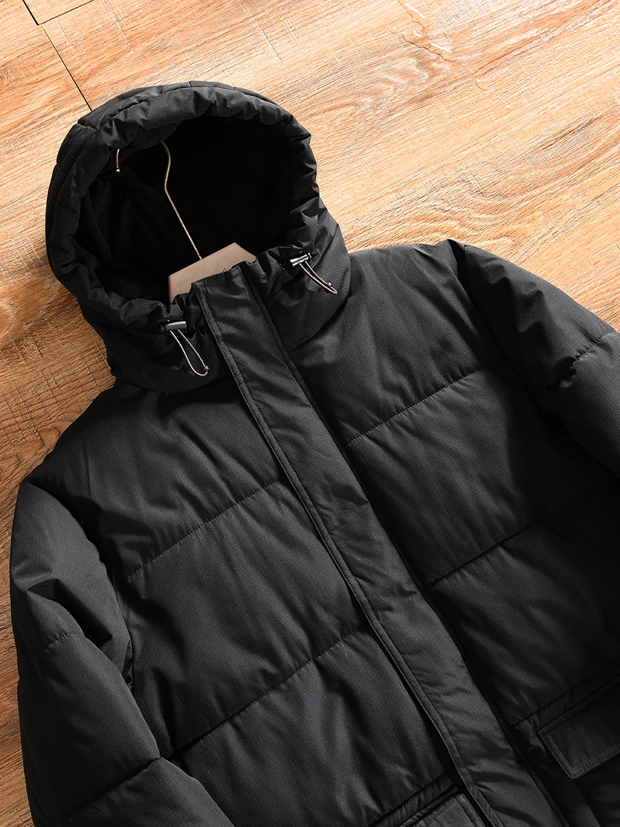 Lightweight Warm Hooded Men's Cotton Jacket Versatile Casual Winter Coat Trendy Polyester Fiber Standard Fit Youth Popular