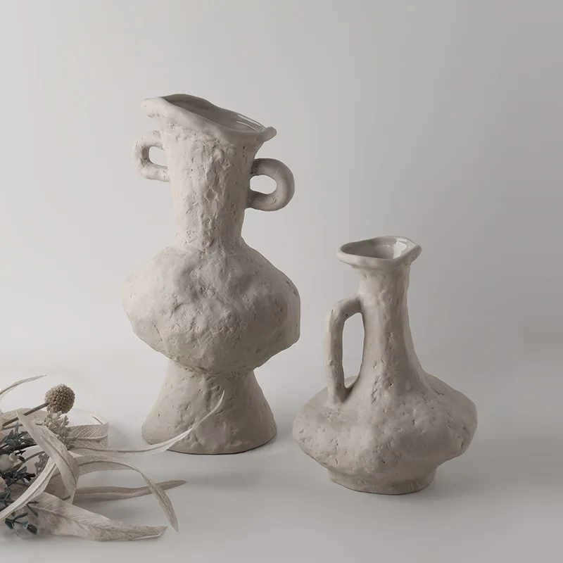 Wabi Shafeng Creative Plain Embryo Ceramic Small Vase Ornament Home Decorations Cross-border Hot Mining One Piece