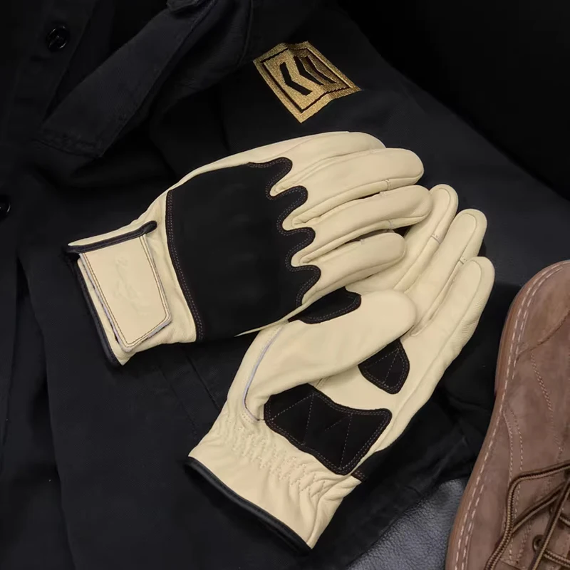 Motorcycle Gloves , Motor Riding gloves for Motorcyclist, Fashion style,Anti-slip,Touchscreen,Windproof, Vintage Gloves