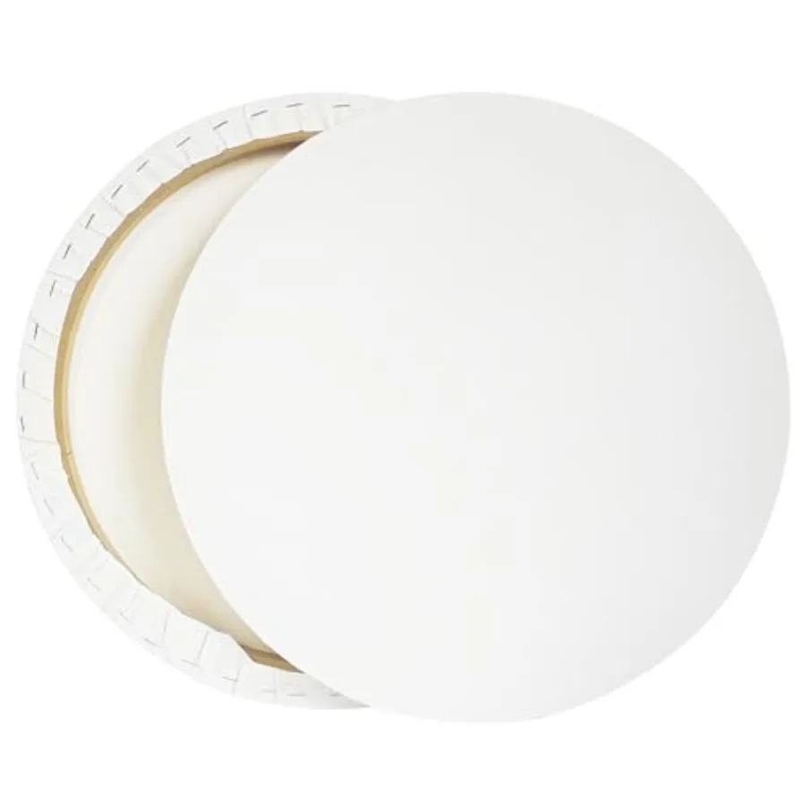 

Art Supply Stretched Round Canvas for Painting 12 oz Primed Gesso Professional Quality Acid-Free Premium White Blank Paint Canv