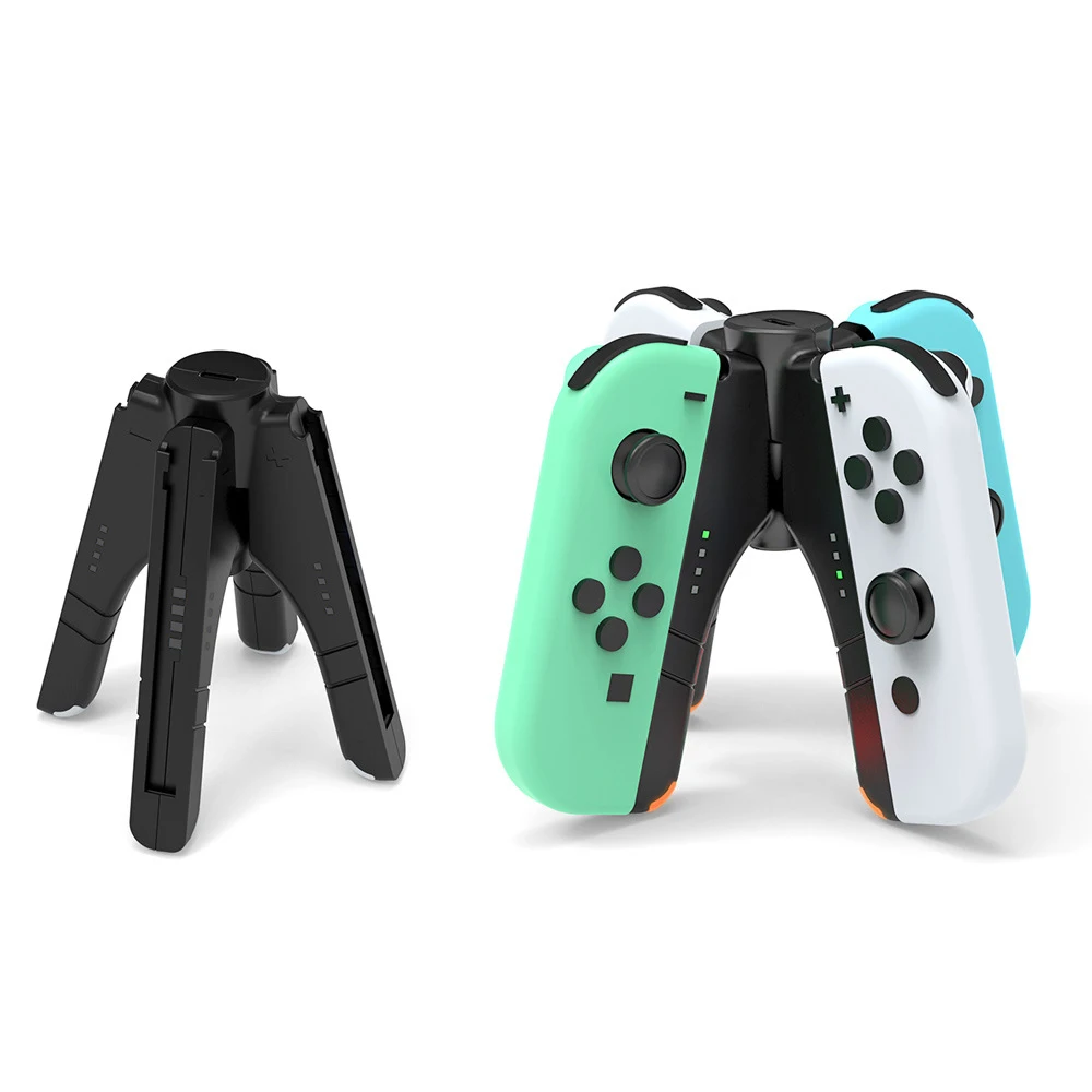 4 In 1 Dock Pengisi Daya untuk Beralih NS OLED Joycon Stasiun Pegangan Game Pengendali LED Pengisi Daya Gamepad Dudukan Pengisi Daya