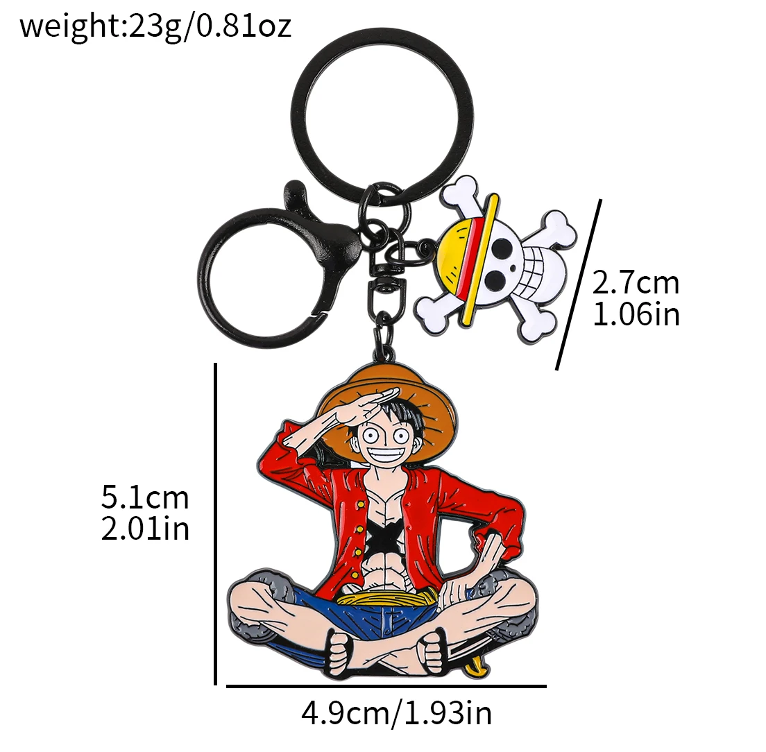One Piece Anime Keychain Set - Monkey D. Luffy & Roronoa Zoro Cartoon Characters for Backpack Decoration Collectible Gifts - view 2