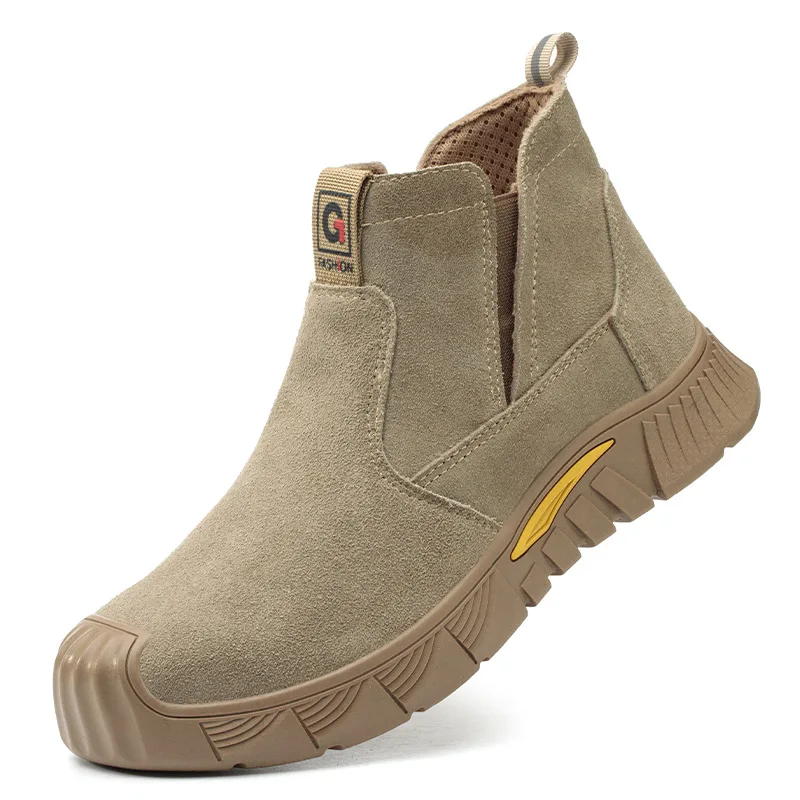 

New Safety Boots Men Welder Safety Shoes Anti-Smash Indestructible Leather Material Work Boots Steel Toe Security Boots Footwear