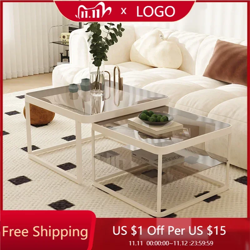 Design Center Glass Table Vanity Transparent Liftable Elegant Minimalist Coffee Table Floor Mesa De Centro De Sala Furniture