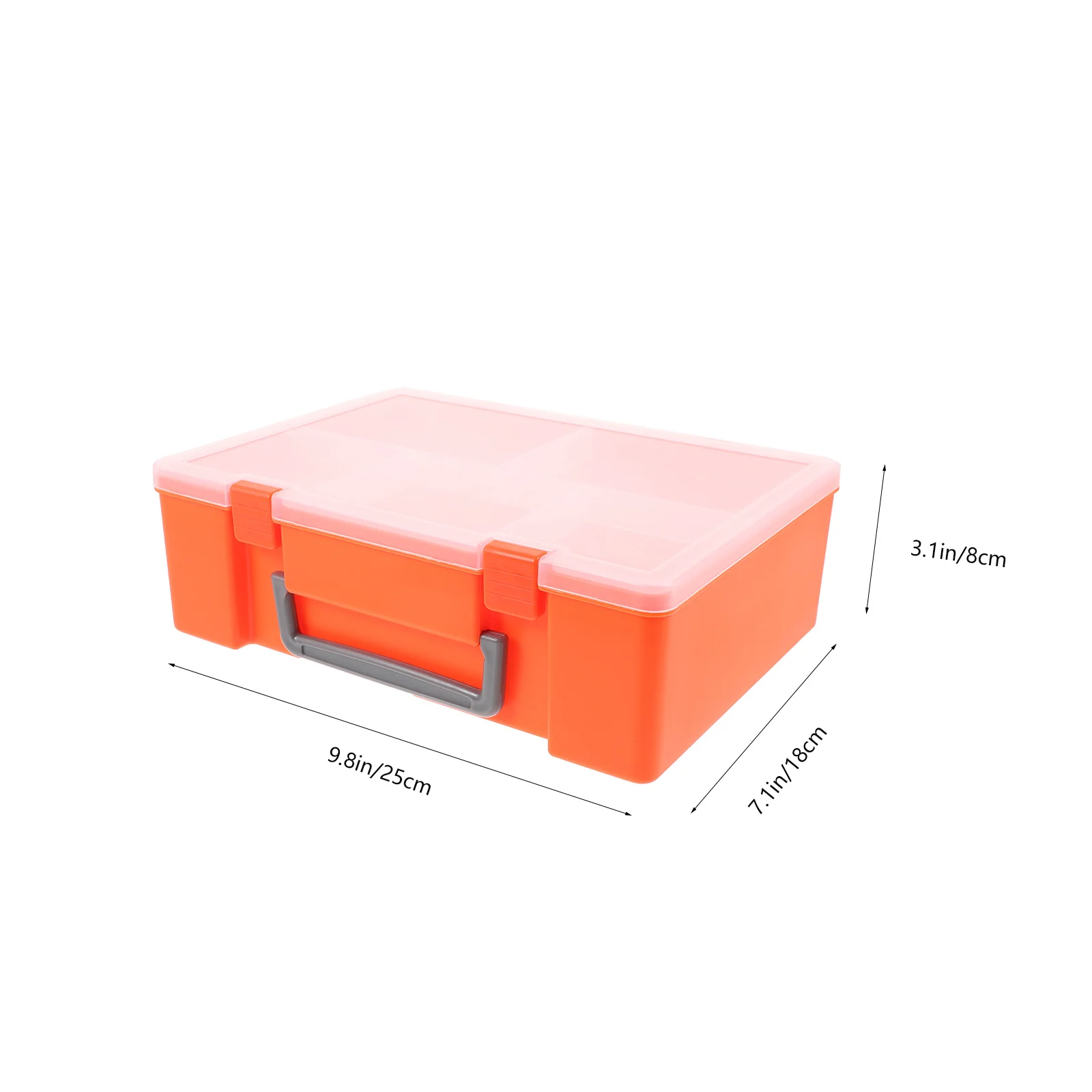 Plastic Parts Organizer Boxes Electronics Components Supplies Orange Color Tray Rectangle Storage Tool Box Home Use